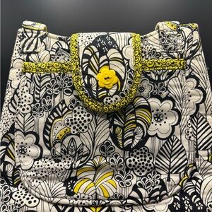 Floral Black and Yellow Purse
